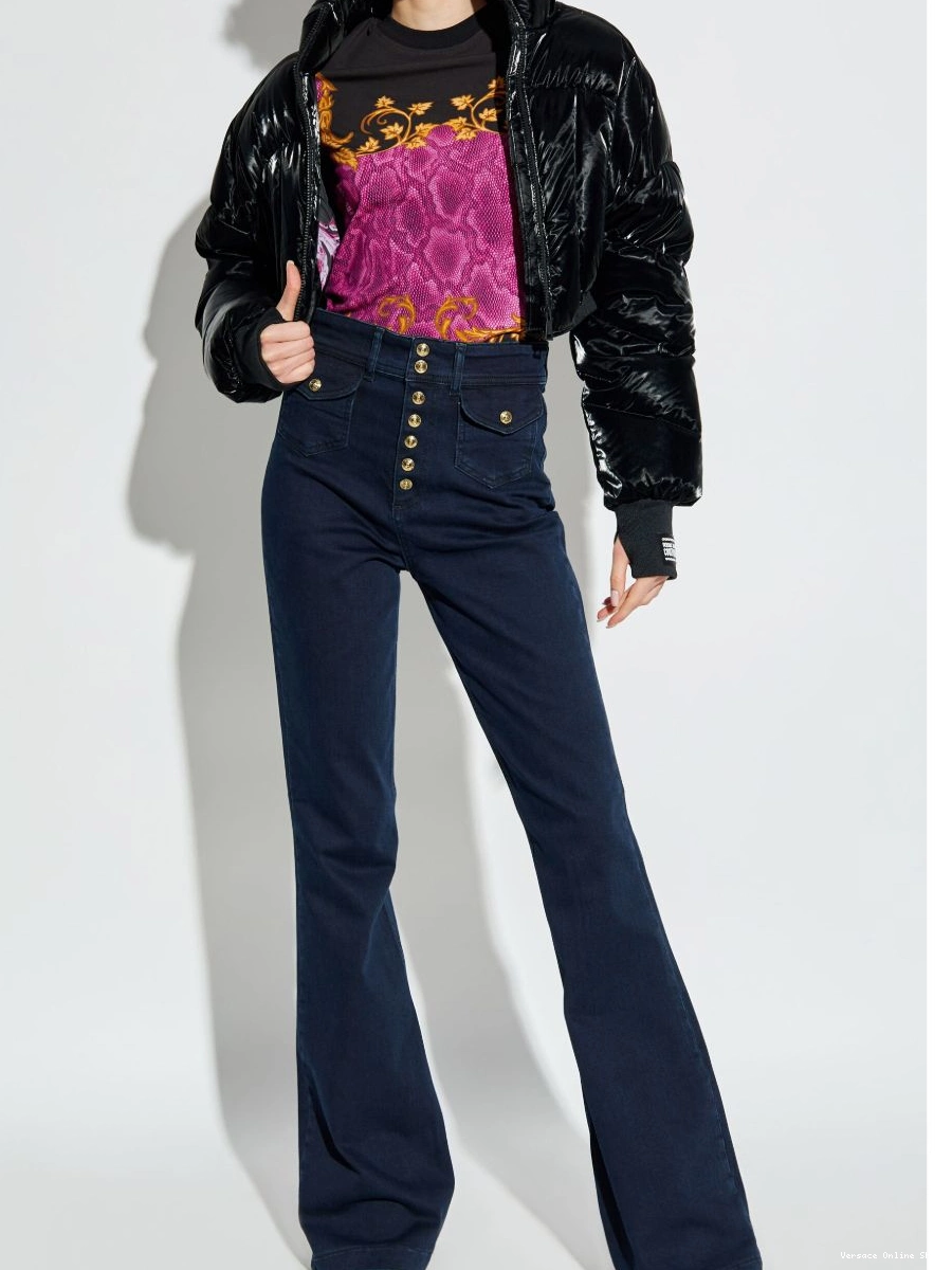 Cheap Jeans Versace T-shirt Couture snakeskin-print Women 0731